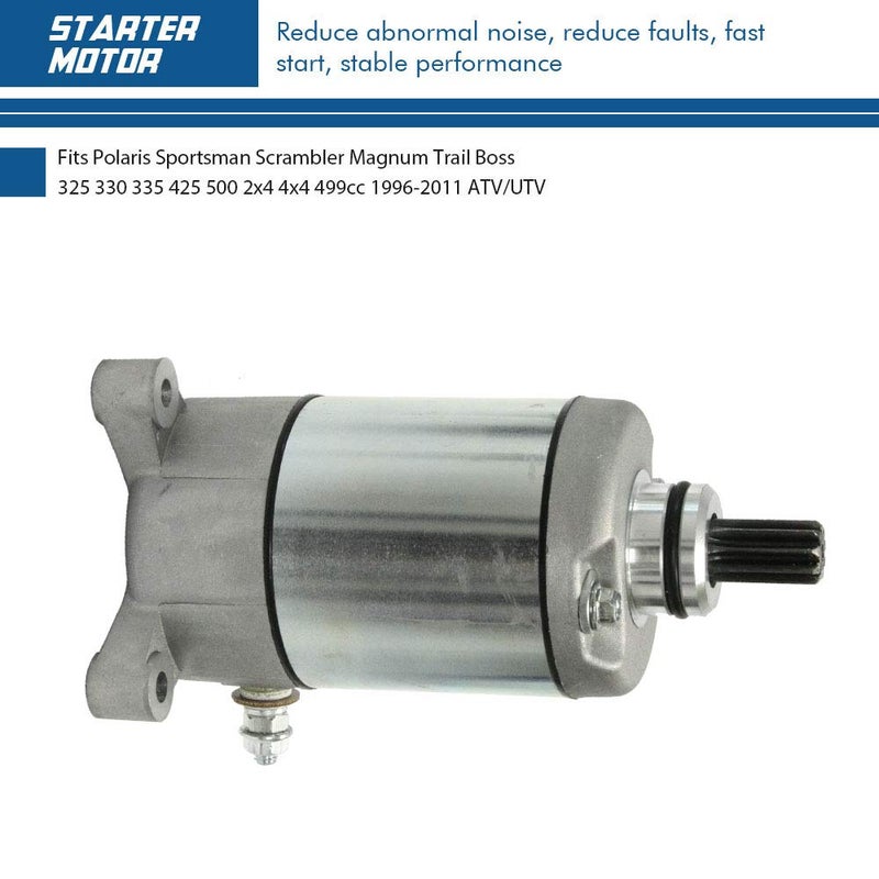 TOPSCOPE Starter Motor Drive Combo Kit for Polaris ATV UTV 325 330 335 425 500 with Replace OE # 113528 18645 495713 3084981 3090188 for Sportsman Scrambler Magnum Trail Boss Ranger - Image 3